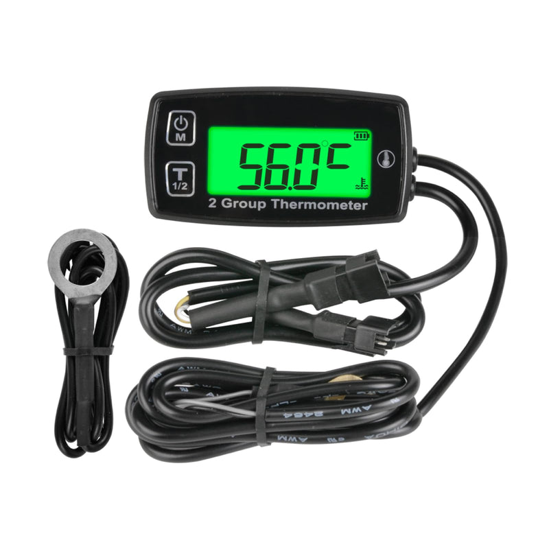 [Australia - AusPower] - TM004 Digital Thermometer,Backlight,Two Group of Temperature, Max Temperature,Use for Tractors, Atvs, Utvs, Snowmobiles, Engines, Generators, Water and Oil Trucks 