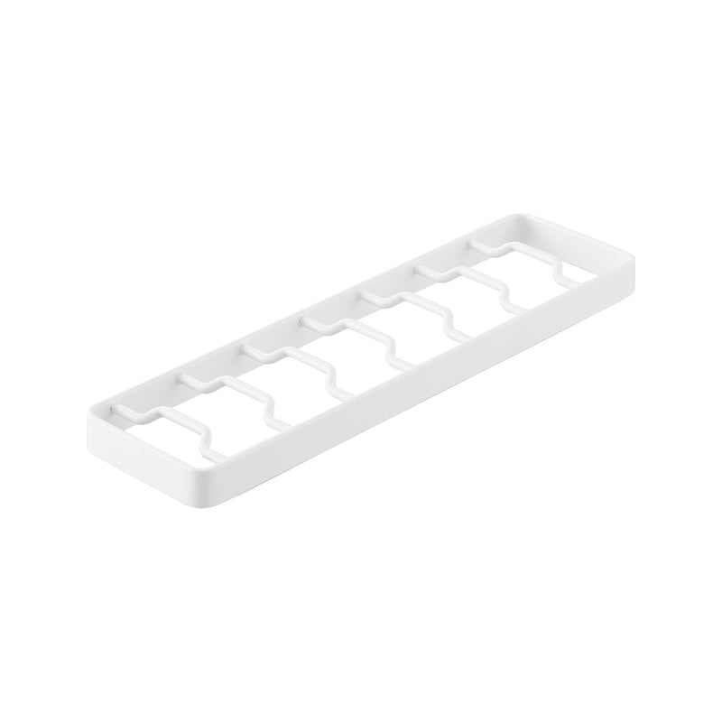 Yamazaki 1371 Tower Bowl Storage S White Steel Minimalist 32 x 8.6 x 2.2 cm (L x W x H) | Steel, with non-slip silicone feet, organizer for shelves and drawers, 8.6 x 32 x 2.2 cm, Japanese design