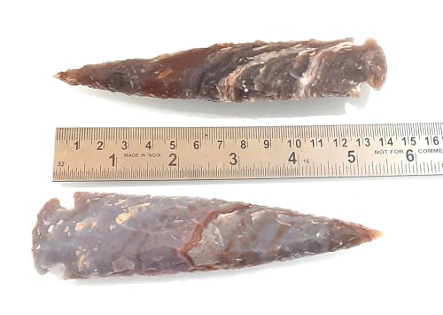 Agate Flint Arrow Head Healing Natural Stone Figurine | Flint Spear Arrowhead | Size: 5-5.5 Inch Approx