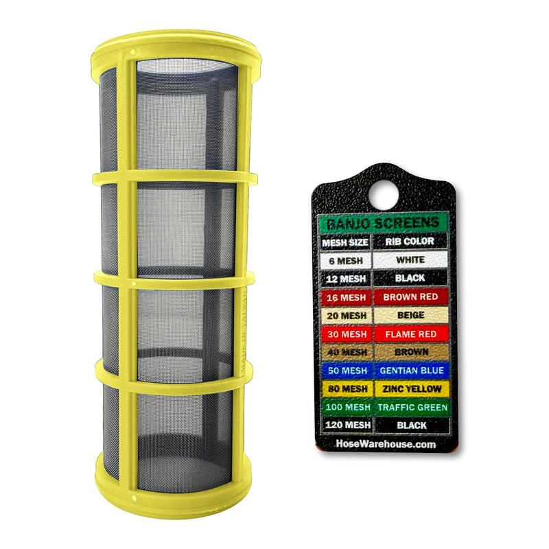 [Australia - AusPower] - Genuine Banjo LS280 Replacement 80 Mesh Stainless Steel Screen for 1-1/2" - 2" Y Strainers with Bonus Mesh Screen Color Chart Keychain 