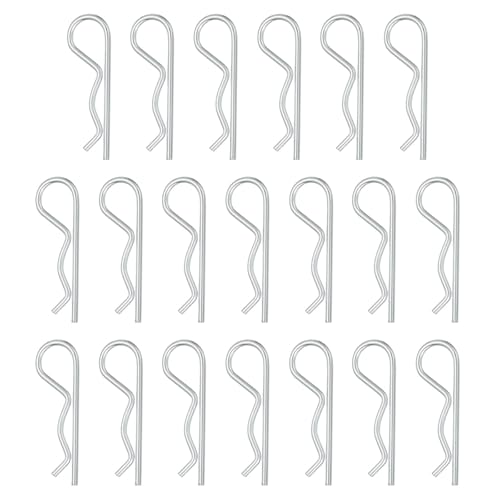 uxcell 50-piece 3mm x 65mm silver carbon steel hitch pin clip assortment for trailers, tractors, mowers, and carts