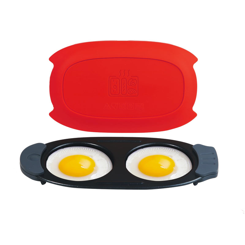 MKYSAIL Quick-Heat Microwave Egg Cooker|Poacher|fryer,Multi-use microwave egg maker for Breakfast Sandwiches,Dishwasher-Safe,Save Time,Portable for Home,Travel,Gifts(red) Red