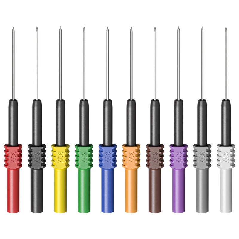 [Australia - AusPower] - Goupchn Back Probe Pins 10PCS Flexible Bendable Test Probes 10 Colors for Wire Piercing Automotive Car Repairing Electrical Testing Ten Colors Flexible Probes 