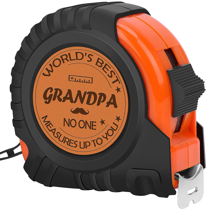 [Australia - AusPower] - Grandpa Father's Dad Gifts, Gifts for PAPA from Daughter Son, Genuine Leather Engraved 25 FT Tape Measure Tool Gifts for Men Grandpa 