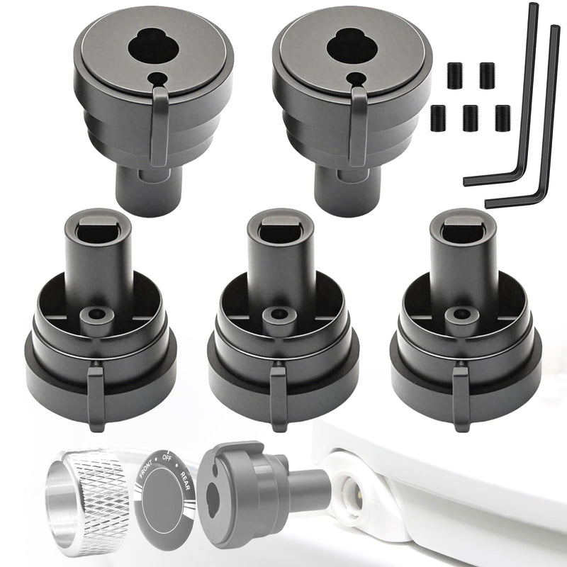 5 Pack Replacement Knob Compatible with Brondell Bidet Toilet Seat, for Non-Electric Swash Seat, Injection Moulding,ABS Material, Black 5 Pack