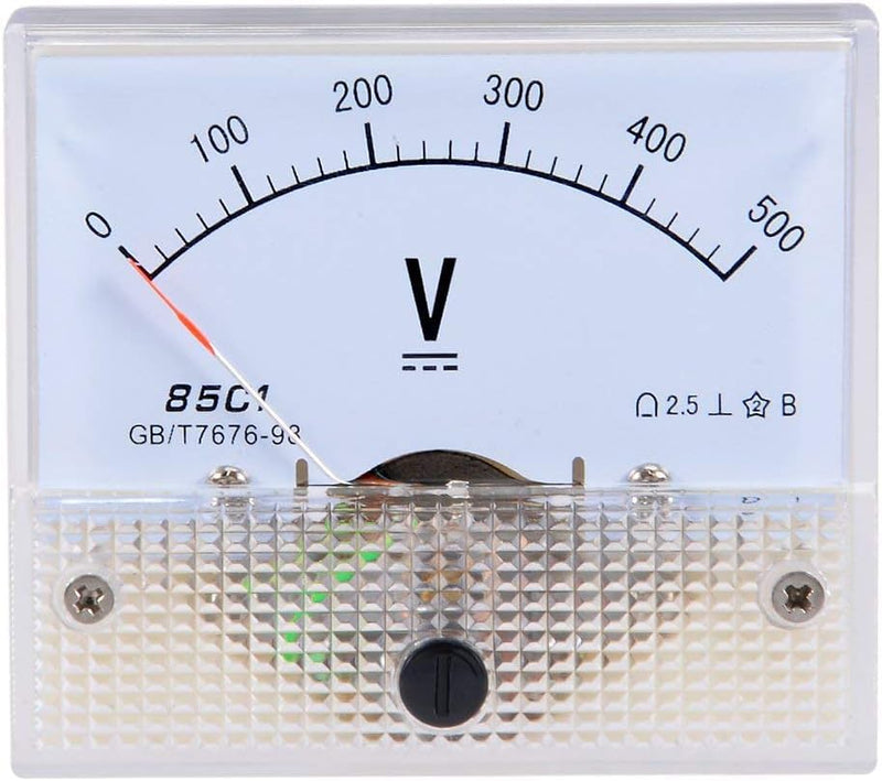 [Australia - AusPower] - AnRui DC 0-500V Analog Voltmeter Panel for Auto Circuit Measurement Tester, 85C1-V Panel DC Gauge Meter 2.5 Accuracy DC 500V 1 