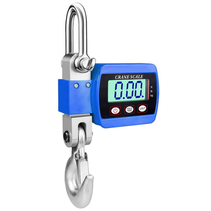 Crane Scales 500 kg Digital Hanging Scales Electronic Wild Scales Industrial Hanging Scales Portable LCD Pull Scale with Hook Blue