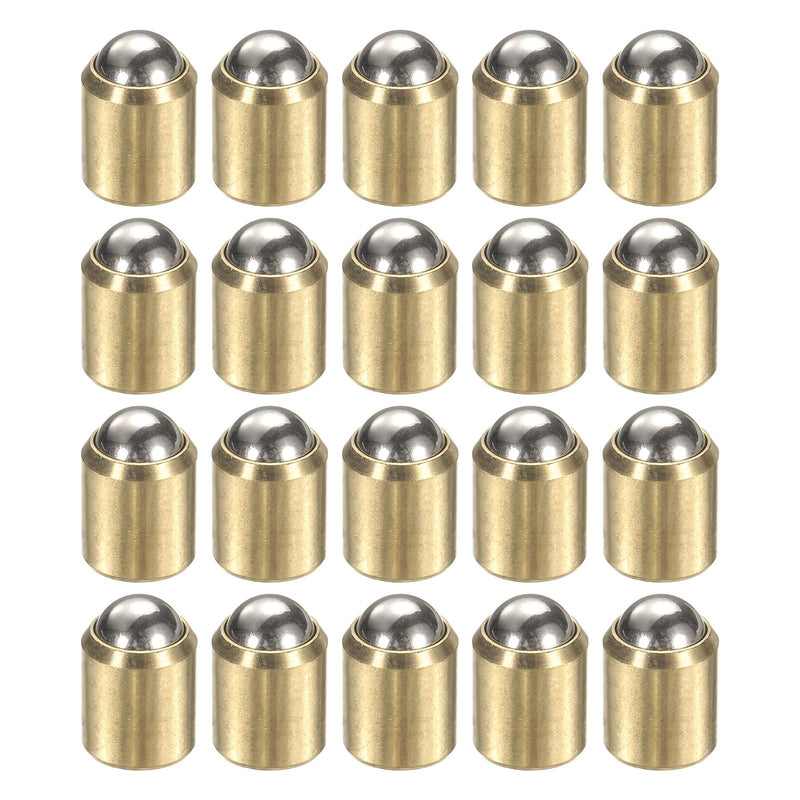 [Australia - AusPower] - HARFINGTON 20pcs Ball Point Spring Plungers 8x9mm Brass No Step Positioning Beads Ball Spring Plungers Ball Catch Latch for Door Cupboard Mechanical Devices Furniture 