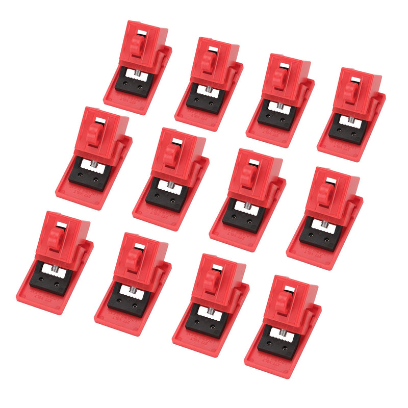 [Australia - AusPower] - Circuit Breaker Lockout Device, 12 Pack - OSHA Compliant, Clamp-On Design for Single Pole Breakers, Premium Grade, Medium (120/277V) 12pcs Medium (120/277 Volt) 