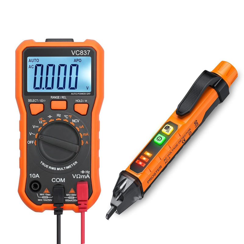 [Australia - AusPower] - Proster Autoranging Multimeter 6000 Count - Proster Non Contact Voltage Tester Pen 