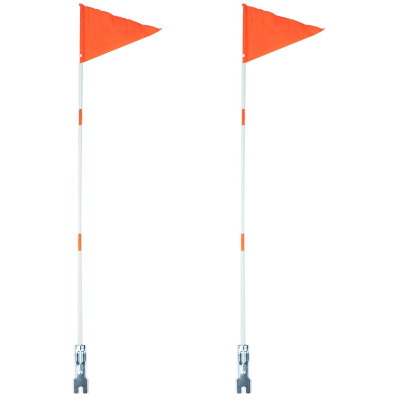[Australia - AusPower] - Yardwe Bike Safety Flag with Pole, 2 Set Adjustable Height Bike Flags Waterproof Orange Safety Flag with Reflective Strip (6-Foot) 