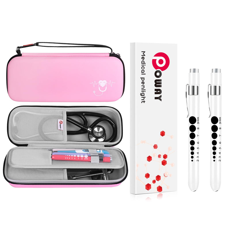 [Australia - AusPower] - Stethoscope Case Compatible for 3M Littmann Classic III and Pen Lights for Nurses Pen Light with Pupil Gauge and Ruler Reusable Penlight Medical Pen Light for Doctors Nursing Students EMT EMS 