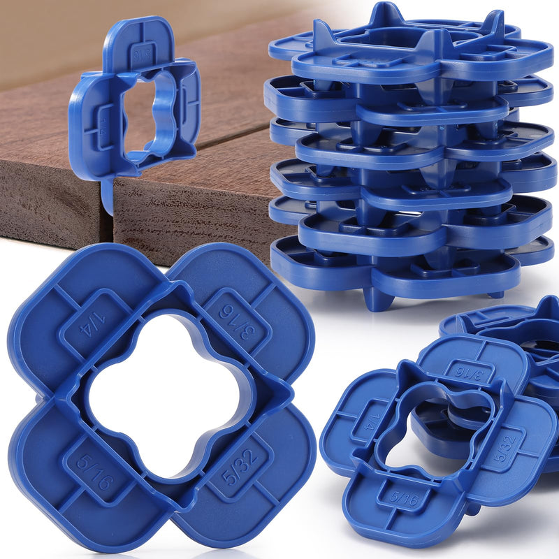 24 Packs 4-in-1 Multi-Size Deck Spacers Tool (5/32", 3/16", 1/4", 5/16") for Composite, PVC, Hardwood & Pressure Treated Decking Board - Red & Blue Options, Easy-to-Use Deck Board Spacers Gap Tool 24