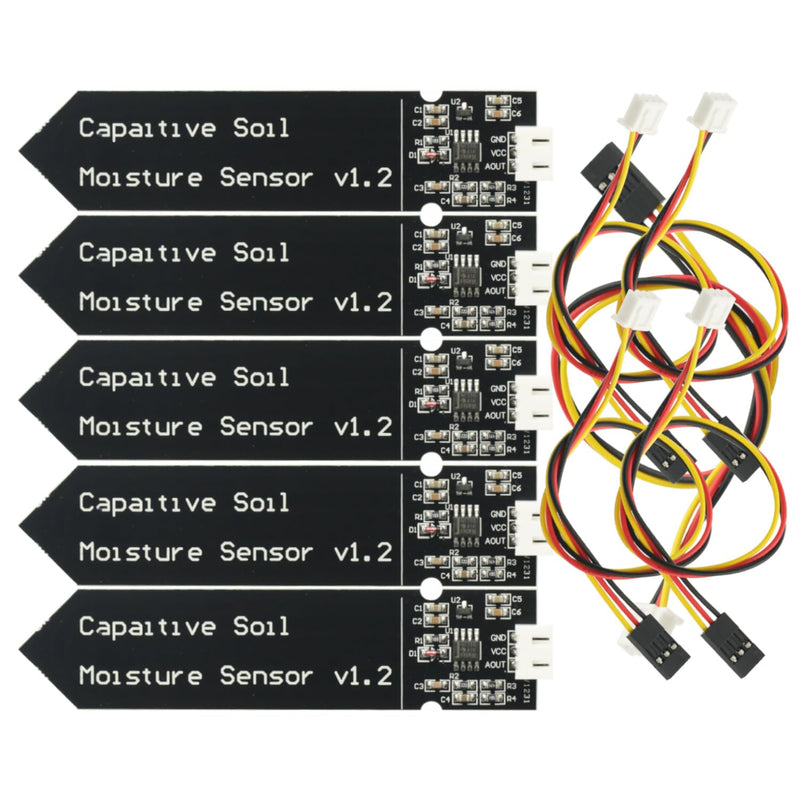 [Australia - AusPower] - 5pcs Capacitive Soil Moisture Sensor Corrosion Resistant for Arduino Moisture Detection for Raspberry Pi DIY Humidity Detection Sensors 