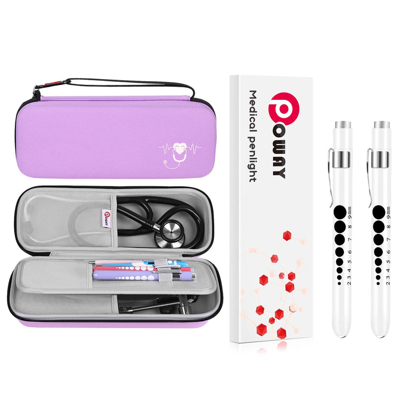 [Australia - AusPower] - Stethoscope Carrying Case and Pen Lights for Nurses Pen Light with Pupil Gauge and Ruler Reusable Penlight Medical Pen Light for Doctors Nursing Students EMT EMS White Light LED Penlights for Nurses 
