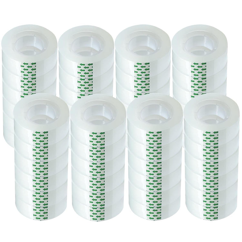 Transparent Tape Refill Rolls for Dispenser, Tear by Hand,48 Rolls x 900 inches 48 Pack