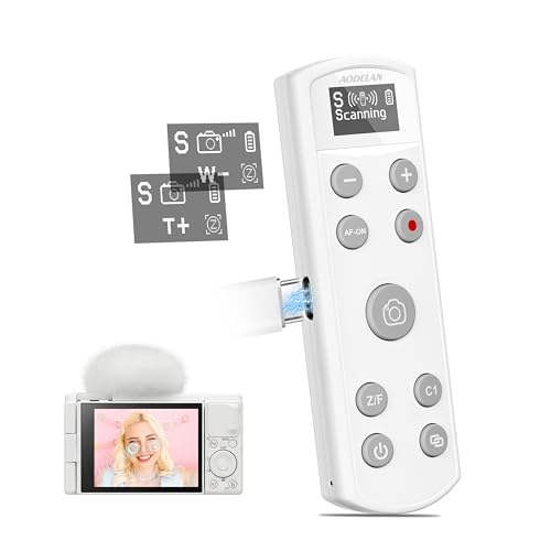 Remote Control for Sony Camera,USB-C Rechargeable Wireless Shutter Release White Display Remote Control for Sony