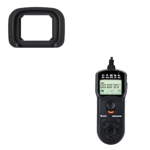 ER-H Soft Rubber Eye Cup Eyepiece Viewfinder & TC-80N3 Wired Intervalometer Timer Remote Shutter Release for Canon EOS R3 Mirrorless Camera
