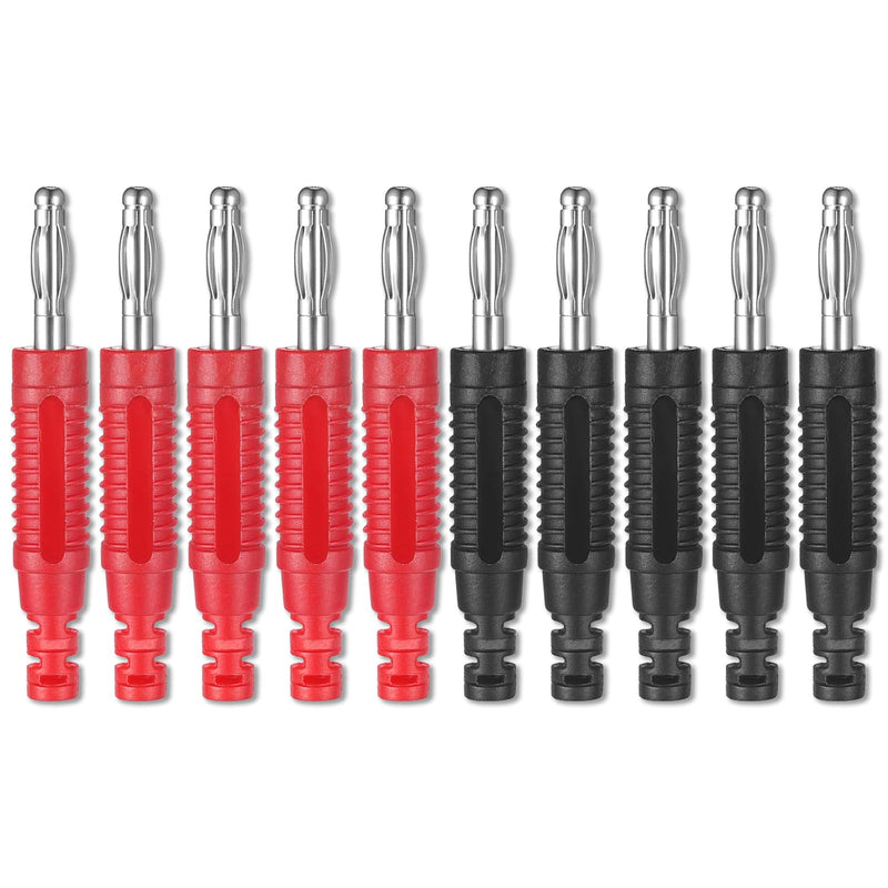 [Australia - AusPower] - Banana Plugs, 10 Pcs 4mm Insulated Banana Plug Connectors Adapters for Multimeter Test Leads Probes 