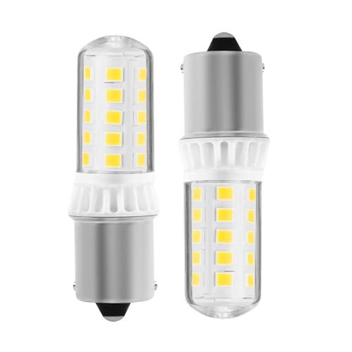 KUNKA B15S 12V Home LED Light Bulb 3W 400 Lumens CRI85 1156 Socket AC12V-24V (Warm White 3000K, Set of 2) Warm White 3,000 K Set of 2