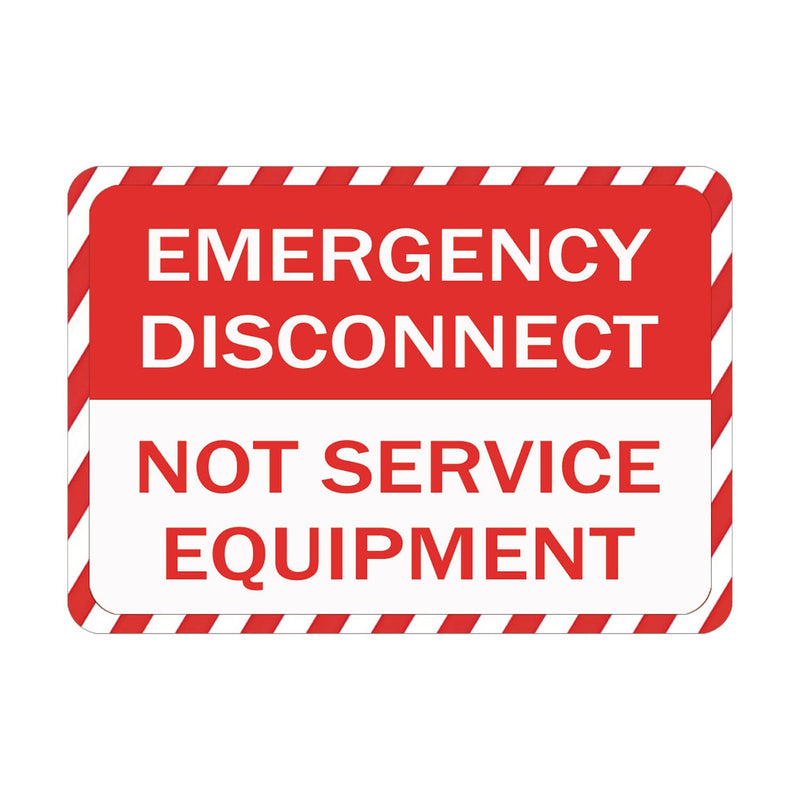 10 Pcs NEC Compliant Emergency Disconnect NOT Service Equipment Labels 5×3.5 inch Notice Danger Stickers for Ultra Durable Electrical