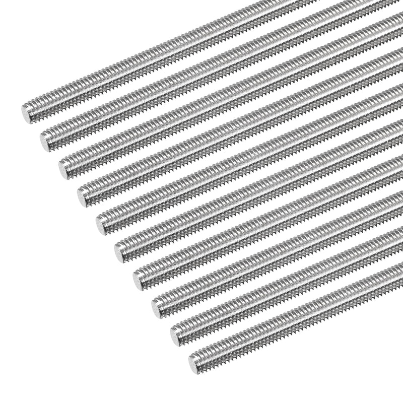 MECCANIXITY Fully Threaded Rod M6 x 500mm 1mm Thread Pitch 304 Stainless Steel Right Hand Threaded Rods Bar Studs 10 Pack