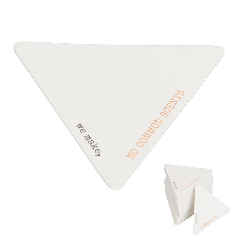 [Australia - AusPower] - 100pcs Perfume Test Strips Disposable Perfume Paper Strips Triangle Shape Perfume Test Strips Evaluation Fragrance Blotter Strips for Essential Oils Aromatherapy 55 X 50mm 