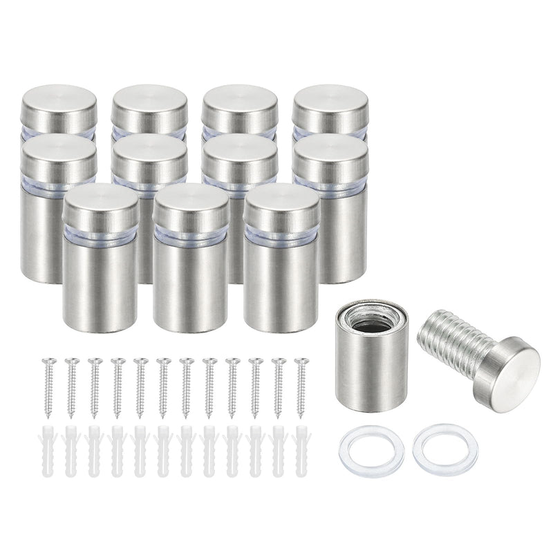 [Australia - AusPower] - PATIKIL 1/2" x 0.8" Standoff Screws, 12 Pack Stainless Steel Wall Mount Sign Standoffs Mounting Hardware Advertising Nail for Hanging Acrylic Picture Frame, Silver 1/2" x 0.8" 