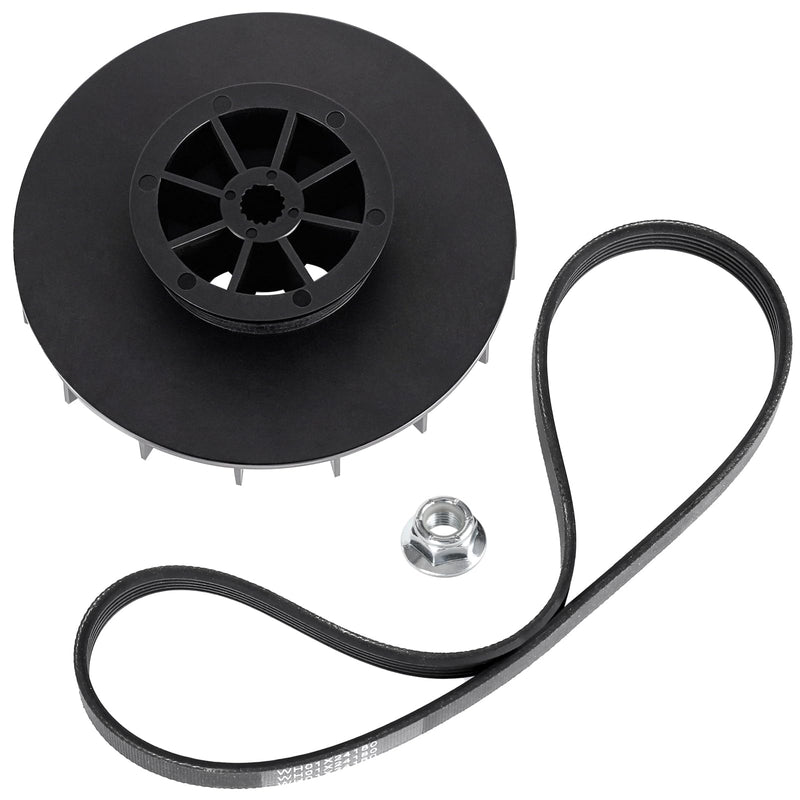 [Australia - AusPower] - WH03X32217 Washer 1/2 HP Motor Pulley & WH01X24180 Belt & Nut Kit Perfectly Compatible with GE Washer(some models), Replaces 4975025 4455970 WH07X24182 WH49X25377 290D1101P002 WH01X24180-50PK, etc. 