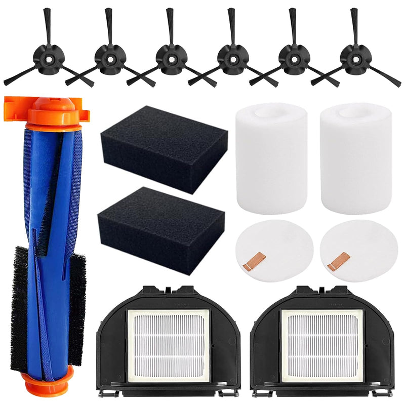 [Australia - AusPower] - RV2310AE Replacement Parts for Shark AV2310AE/RV2320S/RV2300S/UR2350AE/UR2360S Matrix Robot Vacuum Cleaner,1 Main Brush Roller, 6 Side Brushes, 2 HEPA Filters, 2 Foam Filters(Not for RV2300/RV2310) Ktis 
