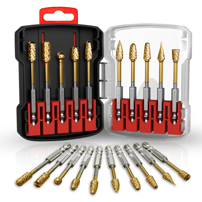 Dremel Carbide Burr Set, Carbide Rotary Cutter Set, with 6.35 mm Shank, for Grinding, Carving, Metal Polishing, Engraving, Drilling