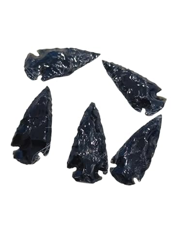 Black Obsidian Arrowhead, Natural Crystal and Healing Stone Flint Rock Arrowhead (3 inch) 3 Inch
