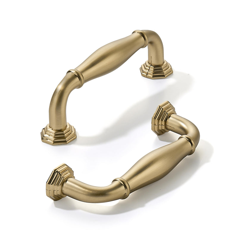 khtumeware 10 Pack 3 Inch(76mm) Champagne Bronze Heavy Duty Solid Cabinet Pulls Satin Brass Cabinet Handles Heavy Duty Solid Cabinet Hardware for Cupboard Drawer Pulls Dresser Handle 3 inch Hole Center