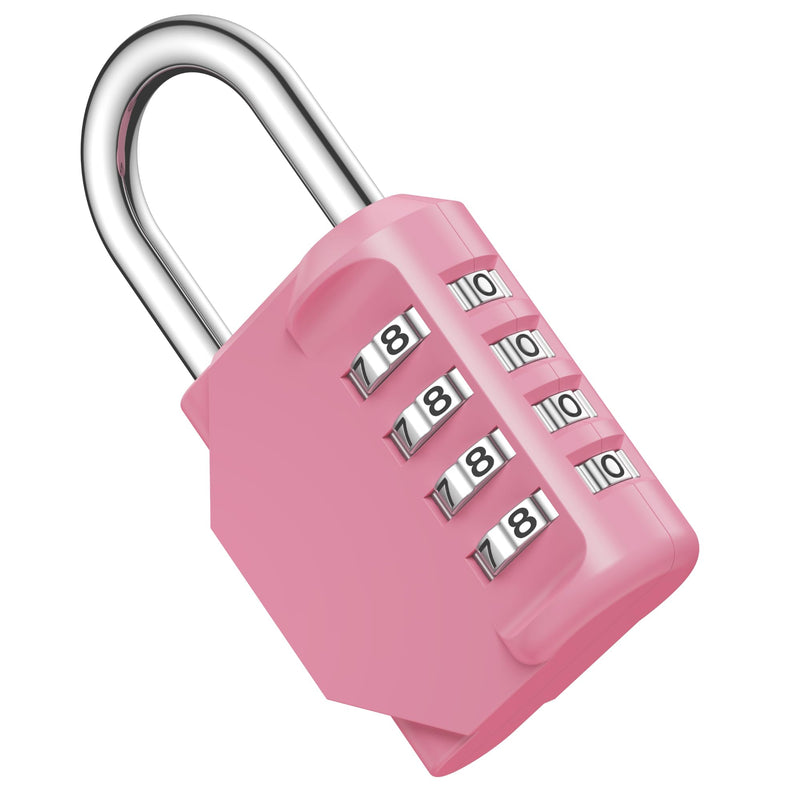 [Australia - AusPower] - Puroma Combination Lock 4 Digit Waterproof Locker Locks Secure Outdoor Padlock for Gym Lockers, Toolboxes, Gates, Fences, Storage, Sports Locker (Rose Pink) 1 Basic Rose Pink 