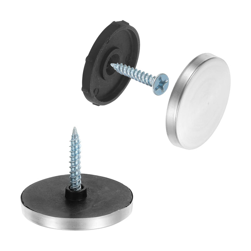 [Australia - AusPower] - uxcell 24pcs Screw Covers Caps, 30mm Dia Stainless Steel Mirror Screws Decorative Cover Caps Nails Convex Gasket Mirror Screw Fasteners for Sign Advertising Hardware Construction, Silver 