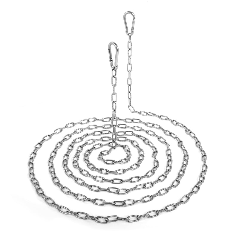 [Australia - AusPower] - 10 Feet Long Light Duty Chain, 5/64 Inch Small Metal Chain with 5/32 in Carabiners, Easy to Adjust Stainless Steel Link Chain for Indoor Outdoor Hanging Bird Feeder Wind Chimes Signs Planters Silver 