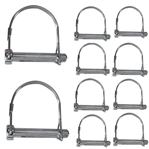 Heavy-Duty D-Shape Towing Hitch Pins (10-Pack) - Carbon Steel with Zinc Plating, 15/32" x 4" Trailer Coupler Pin for Trailers, Cars, Rigging, Marine, Boat & Construction Applications(12X100MM) 15/32" x 4"