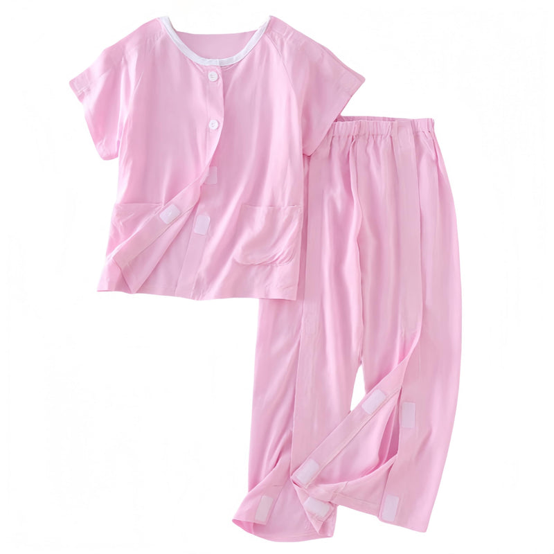 [Australia - AusPower] - WEEOATAR Hospital Gown Disability Aids for Kid Post Surgery Clothing, Full Open, Easy to Wear with Magic Stickers, Incontinence Clothing for Boys and Girls (Pink, 130cm/51.2in) Pink 