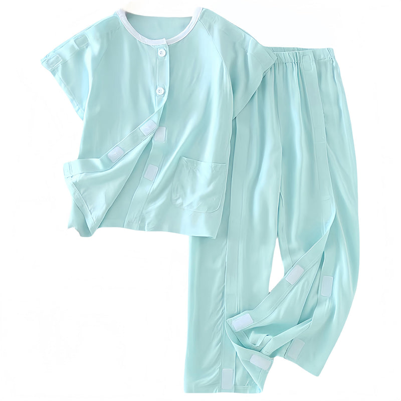 [Australia - AusPower] - WEEOATAR Hospital Gown Disability Aids for Kid Post Surgery Clothing, Full Open, Easy to Wear with Magic Stickers, Incontinence Clothing for Boys and Girls (Green, 150cm/59.0in) Green 