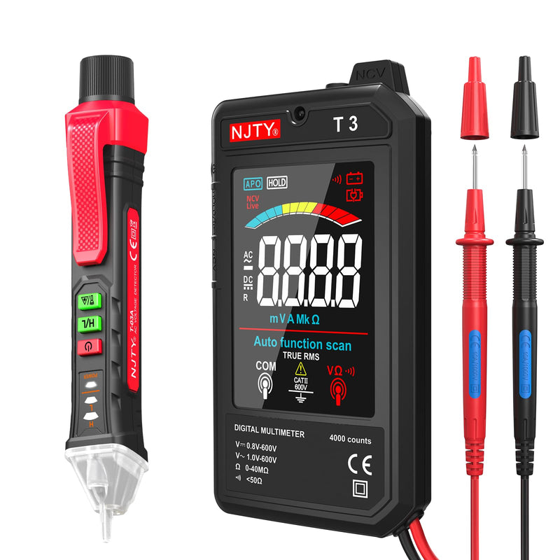 [Australia - AusPower] - Digital Multimeter and NJTY Voltage Tester – High-Precision, Auto-Ranging, NCV Detection, All-in-One Electrical Testing Kit 