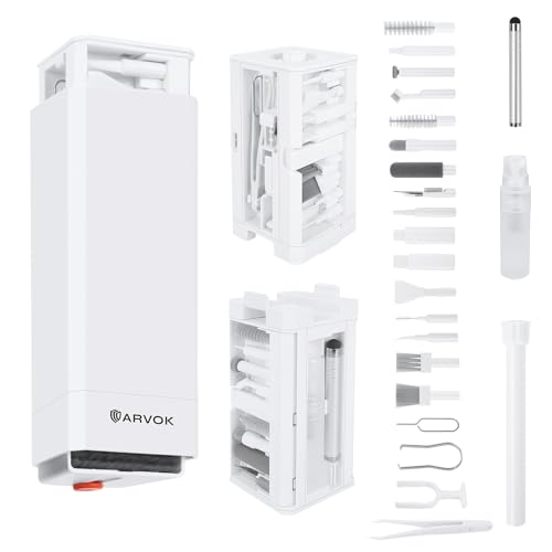 ARVOK Phone and Laptop Cleaning Kit, 32 in 1 Computer Laptop Cleaner Kit, Multi-Function Electronic Cleaner Kit for Earbuds, Cellphones, Keyboard, Screens, Camera Lens, Chargers, Electronics Devices