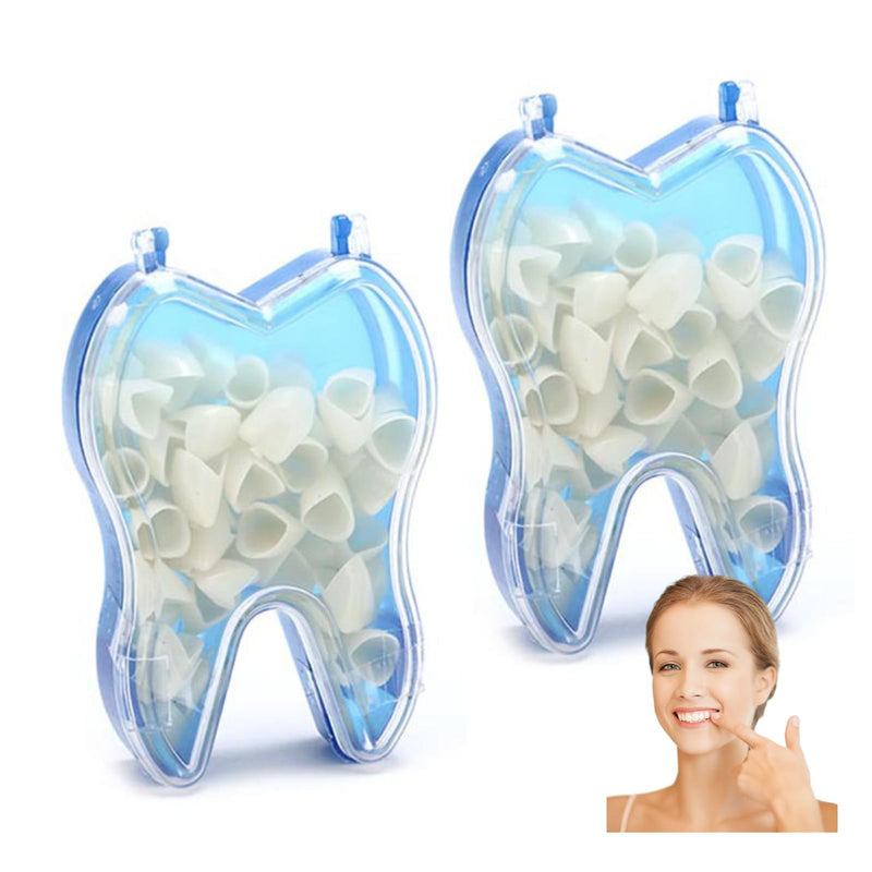 [Australia - AusPower] - 100 Pcs Tooth Caps for Broken Tooth Mixed Sizes Dental Temporary Crown Kit Front Cap Covers for Adults Dental Crowns Temporary Teeth 