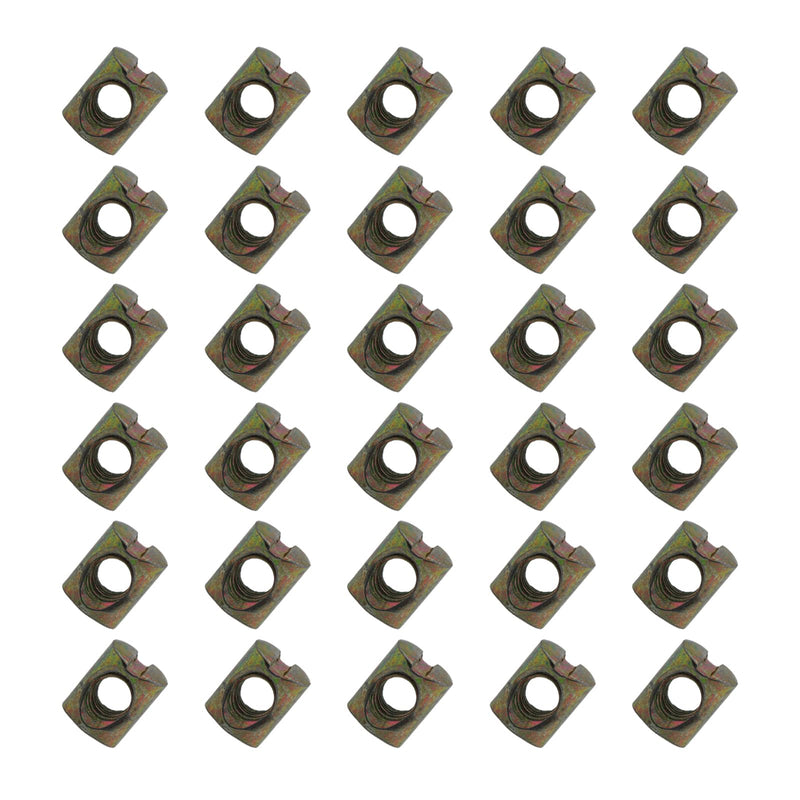 [Australia - AusPower] - 30PCS Monogrammed Cross Hole Threaded Barrel Nuts 10x12.5mm Zinc Plated Slotted Furniture Pins Hammered Nuts for Mini Beds Chairs Hardware Connectors Wood Kitchen Countertops 