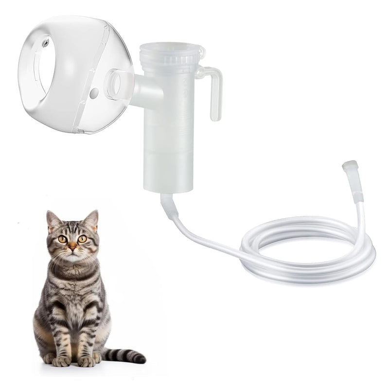 [Australia - AusPower] - Cat Nebulizer Cup and Inhaler Mask for Cats, White, Pet Oxygen Mask for Cats, Puppies and Small Dogs (S) S 