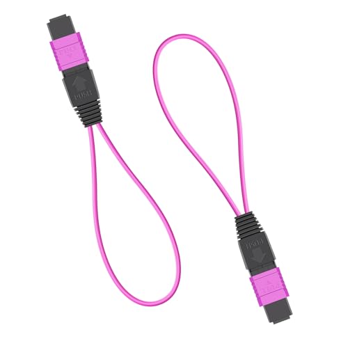 Jeirdus 2-pack MPO 12-core OM4 multimode fiber loopback with pull ring for network testing