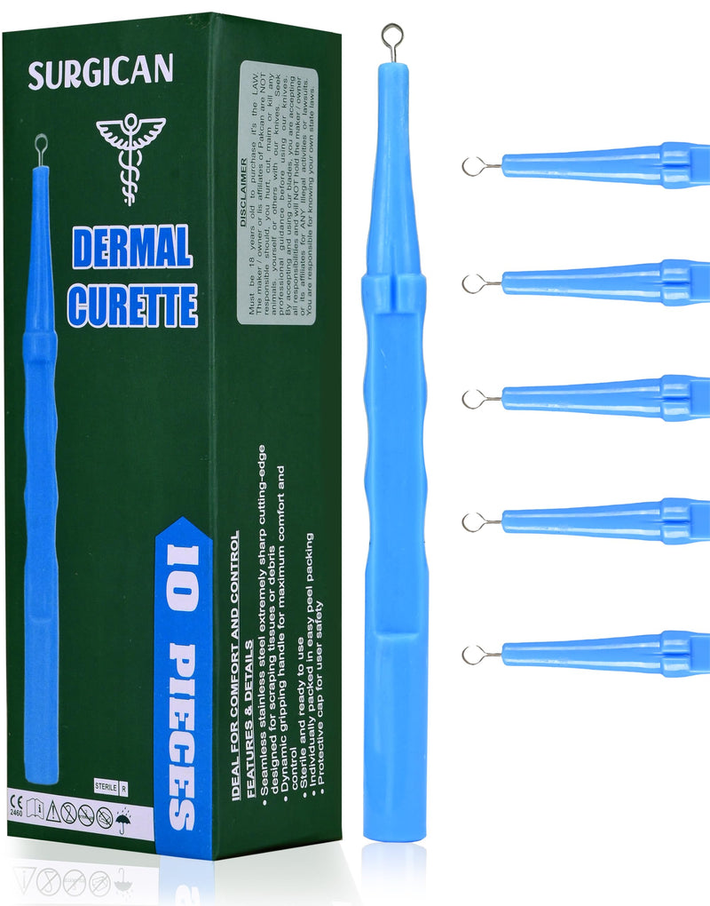 [Australia - AusPower] - SURGICAN Sterile Disposable Dermal Curettes, Easy Peel Packing - Box of 10 - New and Improved (3 mm [Pack of 10]) 3 mm [Pack of 10] 