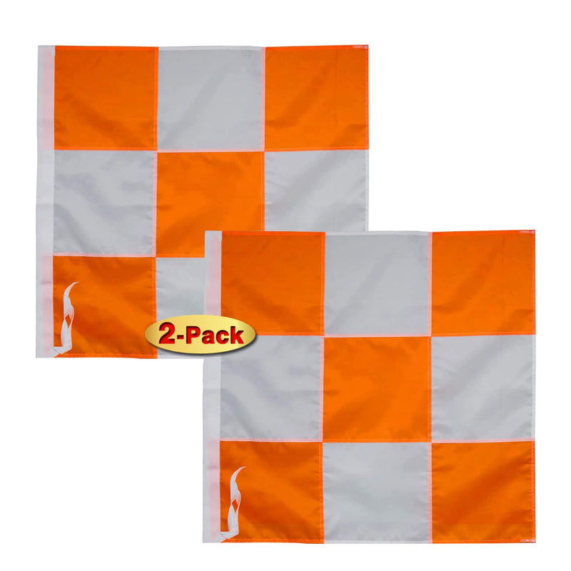 [Australia - AusPower] - Heavy Duty Airport Flag Orange and White 36 x 36 Inch With Rope- Longest Lasting Oxford Nylon 210D | Airfield Vehicle Safety Flags Decoration Gift Yard House Banner Airport-2Pack Orange White 