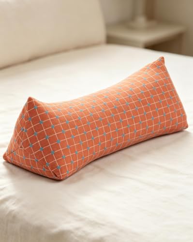 Adjustable Buckwheat Pillow for Custom Buckwheat Pillows for Sleeping, Neck and Shoulder Support for All Sleep Positions, Removable Hulls Cooling Breathable, Orange Red 6 * 15 inch