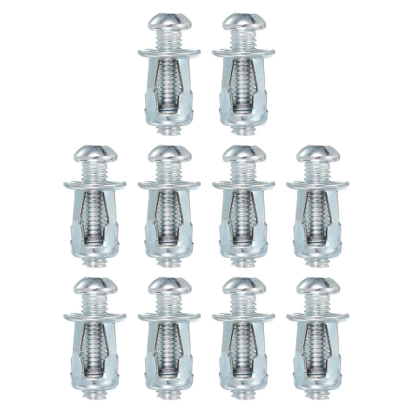 [Australia - AusPower] - PATIKIL Expansion Screw Petal Nuts M8 x 30mm, 10 Pcs Jack Nut Carbon Steel Petal Shape Rivet Nut Insert Nuts Fasteners with Screws Assembly for Hollow Wall Thin Soft Wall Iron Skin 