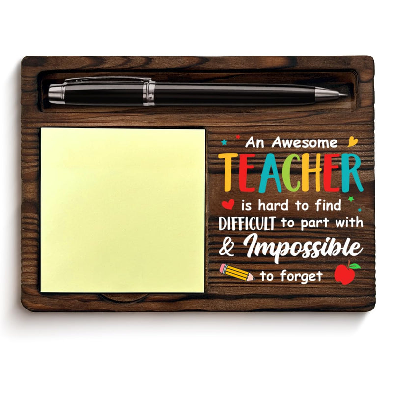 [Australia - AusPower] - Thank You Teacher Gifts for Women Men, Teacher Appreciation Gifts for Birthday Retirement, an Awesome Teacher is Hard to Find Sticky Note Holder Home School Office Decor Keepsake 